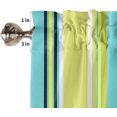 thumbnail image 4 of Teal Yellow Striped Window Short Curtains 63 Inch Length, White Stripes Modern Abstract Art Rod Pocket Window Treatment Kitchen Drapes for Bedroom, Cafe, Living Room, 2 Panels, 52 W x 63 L, 4 of 4