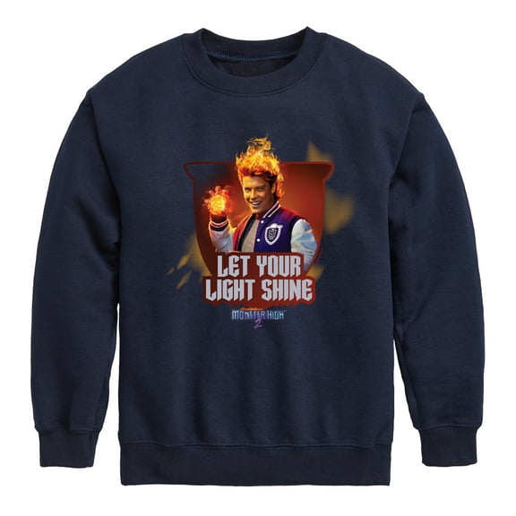 Monster High - Heath Burns Let Your Light Shine - Toddler & Youth Crewneck Fleece Sweatshirt