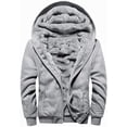 thumbnail image 1 of Chaqueta polar con capucha y cremallera completa para hombre, abrigo de invierno cálido de gran tamaño con capucha y bolsillos, 1 of 5