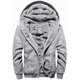 thumbnail image 1 of Chaqueta polar con capucha y cremallera completa para hombre, abrigo de invierno cálido de gran tamaño con capucha y bolsillos, 1 of 5