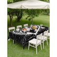 thumbnail image 3 of Outdoor Tablecloth with Umbrella Hole and Zipper, Valentine's Day Rectangle Table Cloth 54x80 Inch Waterproof Tablecloth, Love Branches Vintage Wood Grain Black Picnic Table Cover for Patio Camping, 3 of 7