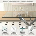 thumbnail image 4 of Sumdeal Modern 5-Piece Dining Table Set, 63" Rectangular Tempered Glass Table with 4 Gray PU Leather C-Frame Cantilever Chairs, Ghrome Plated Metal Legs, Luxury Kitchen & Dining Furniture, 4 of 9