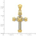thumbnail image 3 of Auriga 14K Yellow Gold Two-Tone Cross Pendant for Women (L-40 mm,W-22 mm), 3 of 5