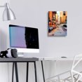 thumbnail image 4 of Epic Art 'Street Café after Rain' by Haixia Liu, Acrylic Glass Wall Art, 12"x16", 4 of 8