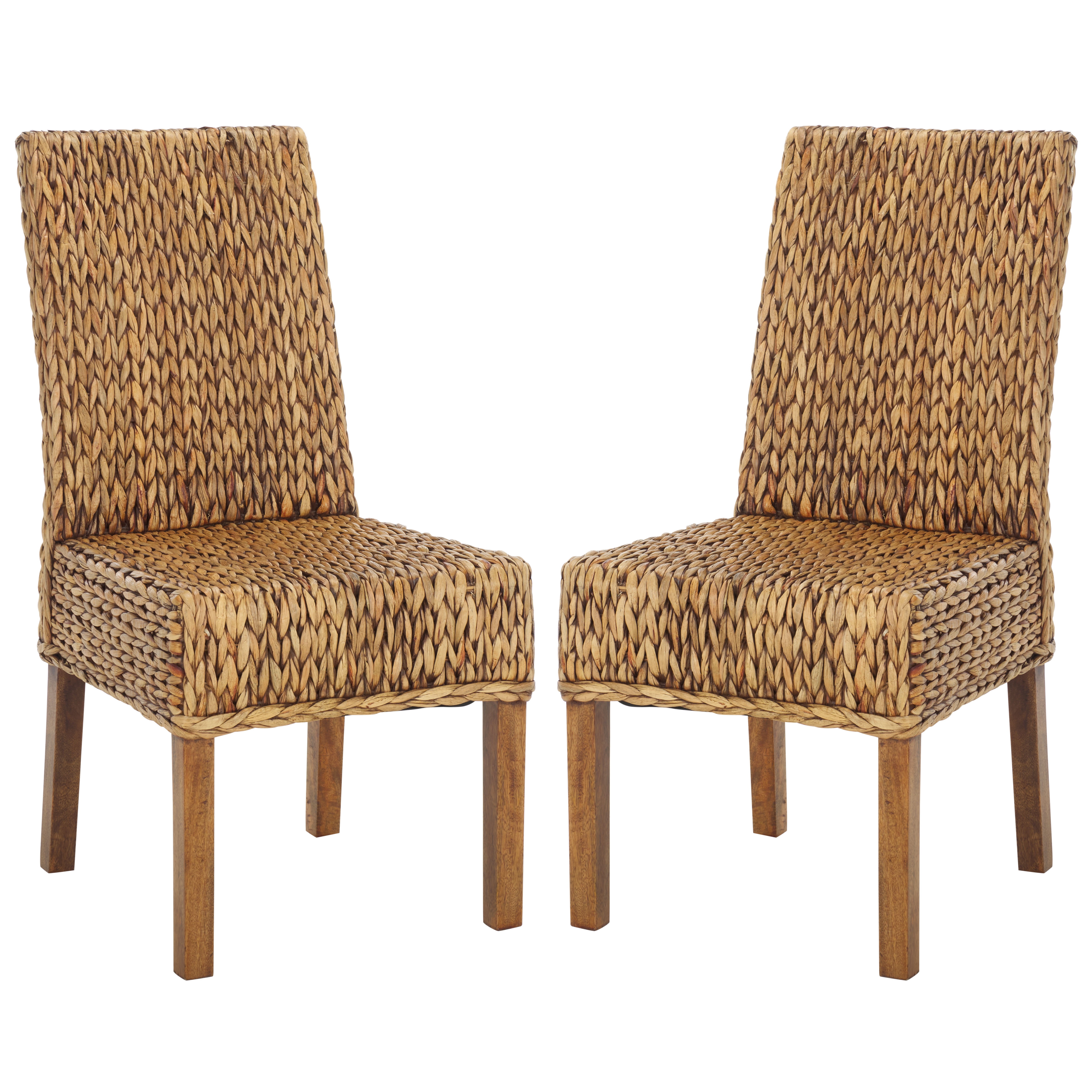 Safavieh Sanibel Water Hyacinth Coastal Side Chair, Golden Brown (Set of 2)