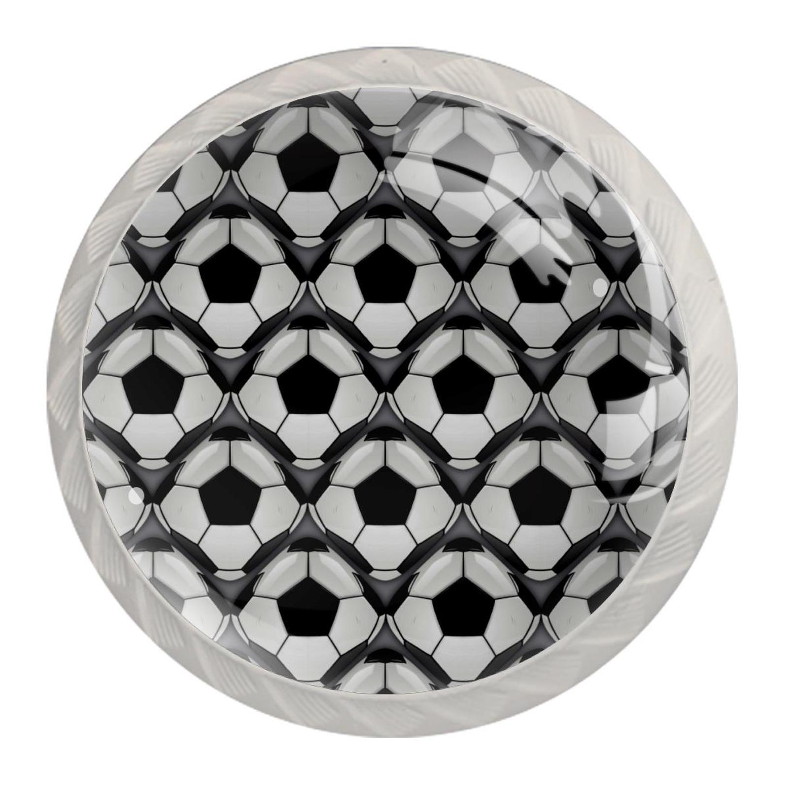 Ownta Football Soccer Round Glass Drawer Handles Knobs Pulls with