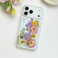 thumbnail image 5 of for iPhone 17 Pro Max Clear Case with Pressed Real Flower Design, Cute Colorful Floral Case Slim Soft TPU Shockproof Protective Women Girls Phone Cover for iPhone 17 Pro Max 6.9", Violet, 5 of 12