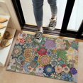 thumbnail image 2 of Bohemian Retro Floral Non-Slip Entryway Door Mat,Boho Indoor Decor Durable Low Plush Door Mat,Washable Welcome Rug for Patio Hallway Home Decor 20x32 Inches, 2 of 7