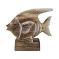 thumbnail image 6 of Decorative Fish for Home Decor - Wooden Coastal Figurine for Bathroom, Office, Room, and Shelf Decor - Hand-Carved Albasia Wood Sculpture Ornament for Living Room or Coffee Table Display - 7", Brown, 6 of 12