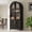 Black, variant on Tall Arched Kitchen Pantry Cabinet with Glass Doors & Adjustable Shelves, Farmhouse Storage Cabinet with Hidden Drawer & Door Racks for Kitchen Dining Room, White Wood Finish