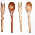 thumbnail image 4 of Wood Cooking Spoonsl, Salad Mixing Dinner Fork and Spoon, Home Kitchen Food Mixing Utensil, 4 of 7
