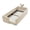 Camel, variant on Twin Size Upholstered Platform Bed with Rabbit Ear Headboard, Kids Floor Bed with Storage Pocket & Safety Guardrail, No Box Spring Required