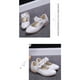 thumbnail image 2 of Qarigey Zapatos festivos para niñas, delicados y hermosos bordes suaves, correa ajustable, zapatos de flores blancas para niñas Calzado Oro 33/20.1cm, 2 of 6