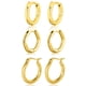 thumbnail image 1 of JeenMata Juego de 3 Elegantes Pendientes de Aro en Oro Amarillo, 1 of 5