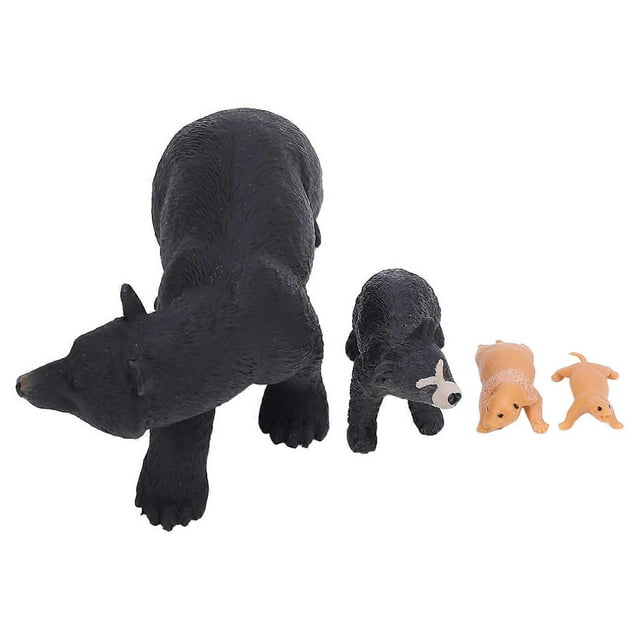 Black Bear Life Cycle Figurines Toy Set Biological Animal Growth Cycle Model Toy for Learning Education Decoration