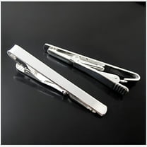DESIGNICE Silver 60Mm Tie Bar Clip Stainless Steel Skinny Mens Boys Plain Solid Clasp Pins, Silver 1* Tie Clip