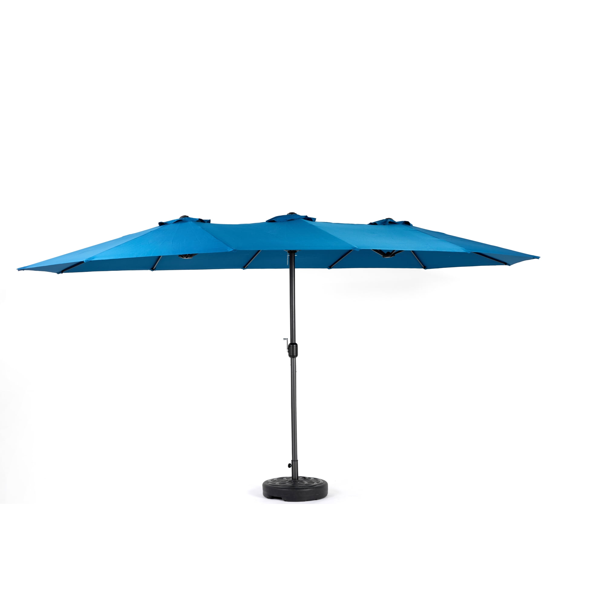 Leumius Large Patio Umbrella,Outdoor Double-Sided Rectangle Big Market Umbrella with Crank Stand,Outside Umbrellas for Poolside Lawn Backyard,Dark Blue(No Base)