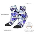 thumbnail image 6 of Rateoe Butterflies Pattern Quarter Crew Socks,Toe Seamed Ankle Socks,Cotton Cushioned Breathable Athletic Crew Sports Socks, 6 of 7