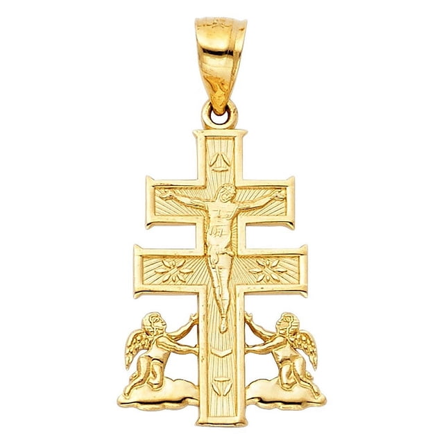 Pendentif Croix Caravaca en Or Jaune 14k