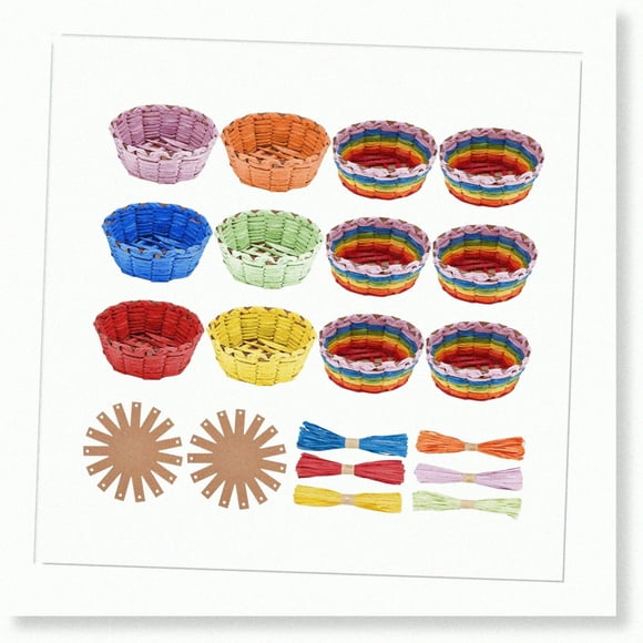 RaffiaWeave: 12-Piece Basket Making Kit - Creative Raffia Basket with Instruction. Weaving Supplies for Adults. Engage in Creative Woven Bowl Kits for Enthusiasts!