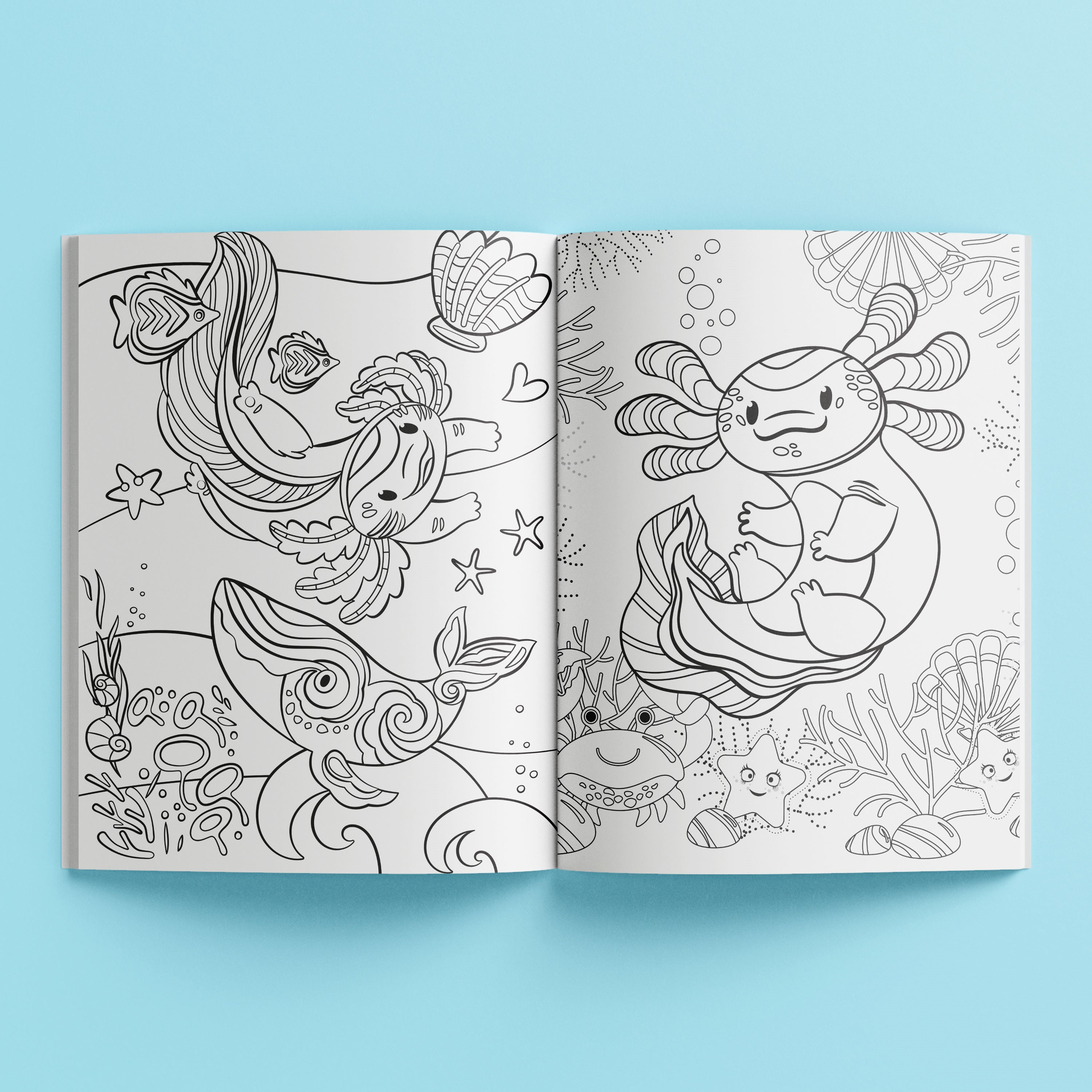 Kaleidoscope Sticker Coloring Amazing Axolotls Book Children Ages 6 and up, 72 Pages