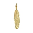 thumbnail image 3 of 14K Solid Yellow Gold Feather Charm Pendant 1.81 in, 3 of 4