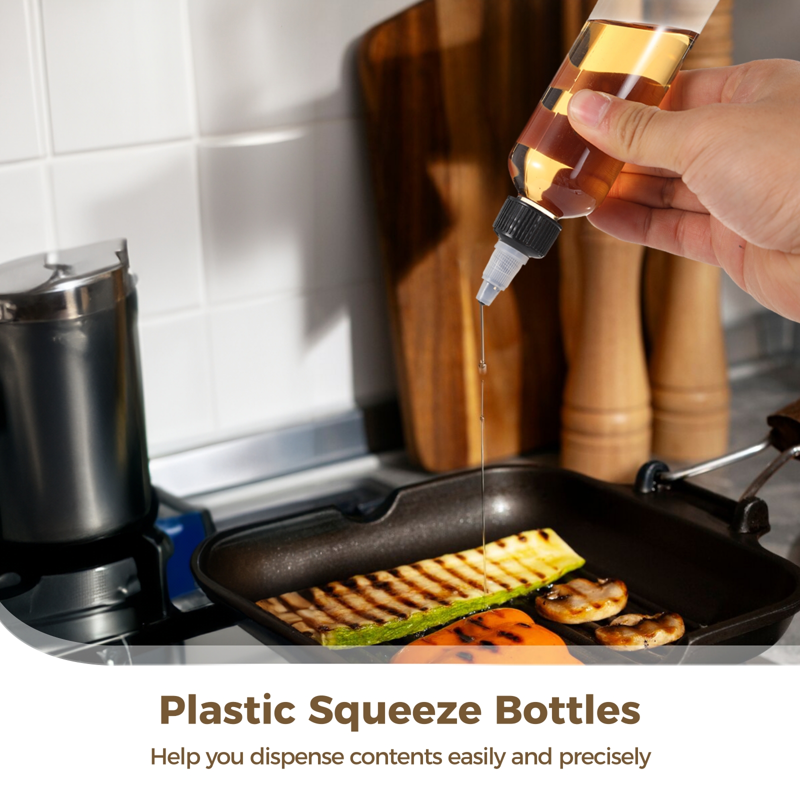 100 Pcs Plastic Squeeze Bottles, 4 oz Boston Dispensing Bottles, Transparent Condiment Bottles with Twist Top Caps, Squeeze Dropper Bottles with 10 Sheets Stickers and 2 Pens
