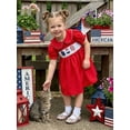thumbnail image 4 of BemeyourBBs Toddler Baby Girls 4th of July Dress Smocked Outfit Patriot Independent Day Clothes American Flag Letter Embroidery Doll Collar Short Sleeve A-Line Dress Toddler Baby Girl Summer Dress, 4 of 9