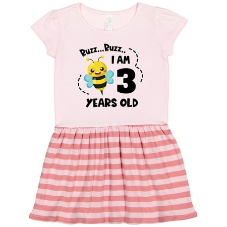 

Inktastic Buzz Buzz I Am 3 Years Old Cute Bee Gift Toddler Girl Dress
