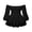 Black, variant on Ladies Loose Ruched Jumpsuit, Summer Women Lace Boat Neck Long Sleeve Elastic Waist Flouncing Bodysuit Siamese Trousers