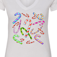 thumbnail image 4 of Inktastic Candy Cane Party Women's V-Neck T-Shirt, 4 of 5