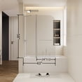thumbnail image 2 of 43 in. W * 58 in. H Rise and down rotation shaft door one fixed and one rotation shaft Shower Doors for Bathtub, 1/4" (6mm) Thick SGCC Tempered Glass Door, Aluminium Alloy Brushed Nickel finish, 2 of 9