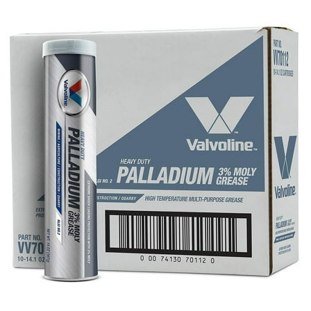 Valvoline Palladium #2 3% Moly, Heavy Duty (HD) Grease 14.1 OZ Cartridge, Case of 10