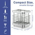 thumbnail image 6 of FiveBox Toothbrush Holders for Bathroom, Stainless Steel Electric Toothbrush Holder, Shower Tooth Brushing Toothpaste Organizer, Tooth Brush Counter Organization for Countertop, Shower, Sink, Silver, 6 of 7