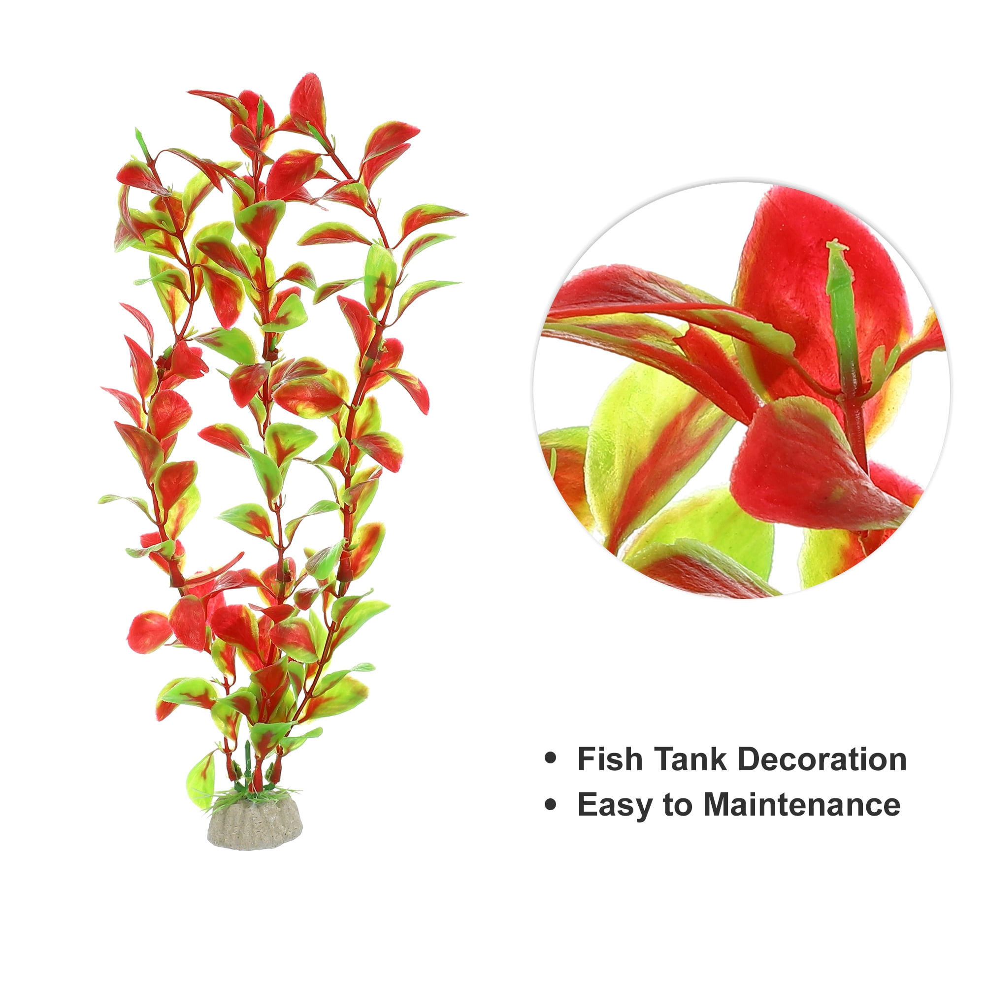 Unique Bargains 1 Pcs Aquarium Plants Decorations Artificial Aquatic Plant Red 10.24"