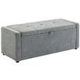 thumbnail image 1 of HOMCOM Storage Ottoman Bench, Ottoman with Wide Padded Seat, Light Grey, 1 of 10