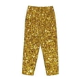 thumbnail image 5 of Disketp Gold Glitter Print Women'S Comfy Pajama Pants Casual Drawstring Palazzo Lounge Wide Leg Pants, 5 of 9