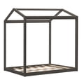 thumbnail image 3 of Max & Lily Twin Size Solid Wood House Bed Frame with Roof for Kids Bedroom Furniture, Clay, 3 of 8
