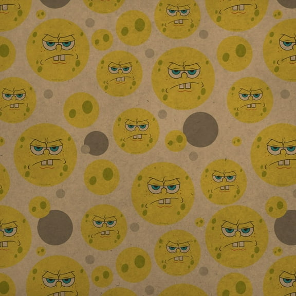 SpongeBob Angry Face Premium Kraft Gift Wrap Wrapping Paper Roll