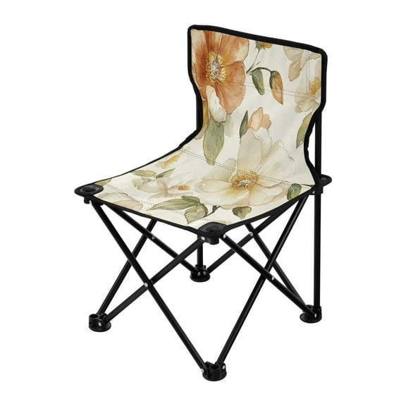 Outdoor Folding Chair 14.46x14.46x22.83 Inches, Camping Folding Chair Easy to Carry Ideal for Outdoor Picnics Camping Park Fishing Vibrant Gold Flowers