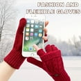 thumbnail image 4 of 1Pairs Winter Fingerless Gloves Mittens for Women Men Warm Wool Knitted Convertible Flip Top Mittens Cold Weather, 4 of 8