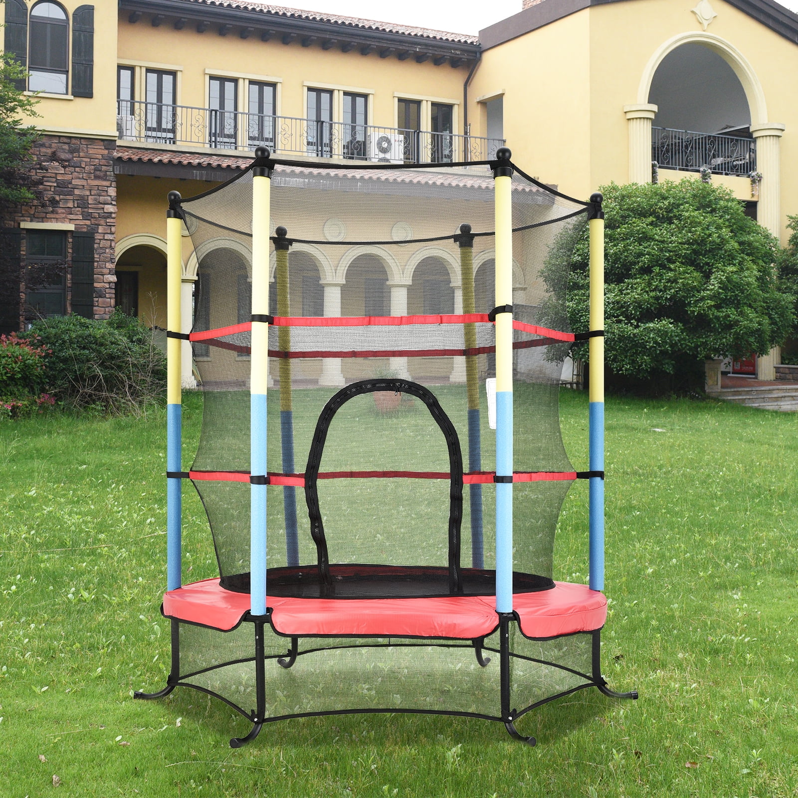 Winado 55” Mini Kids Trampoline, with Enclosure Net, for Indoor/Garden Sports