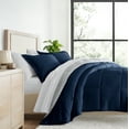 thumbnail image 2 of Comfort Canopy - King Navy / Light Gray Bedding Bundle, Reversible Microfiber Comforter and Patterned Sheet Set, 2 of 13