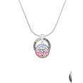 thumbnail image 2 of Delight Jewelry Silvertone Domed Multi Color CNM Gymnastics Ring Charm Necklace, 18", 2 of 4
