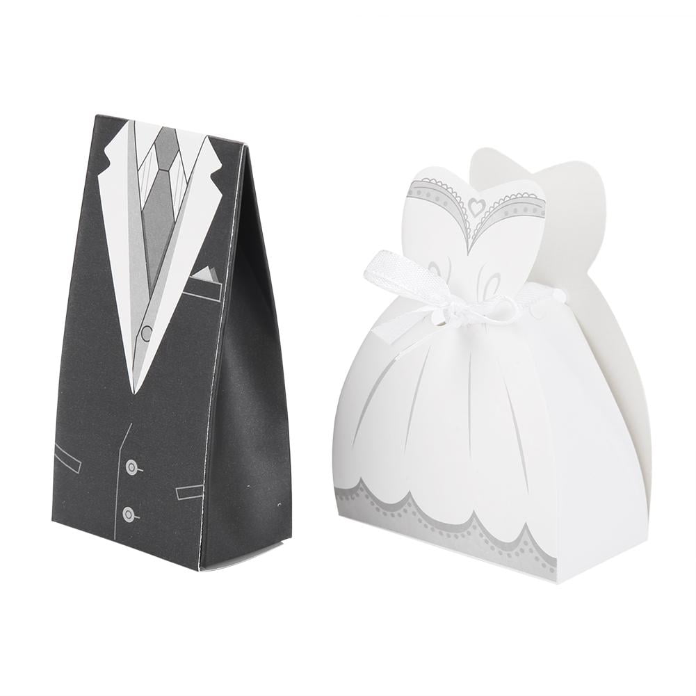 50x Bride and Groom Wedding Favour Candy Boxes Sweets Gift For Guest 