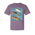 thumbnail image 1 of Wild Bobby, Classic Rainbow Brook Brown Trout, Fish, Trio Garment-Dyed Washed Look Short Sleeve Tees, Rosewood, 3XL, 1 of 3