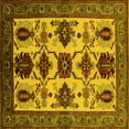 thumbnail image 1 of Ahgly Company Indoor Square Oriental Yellow Industrial Area Rugs, 5' Square, 1 of 4