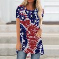 thumbnail image 1 of Lilgiuy Women Casual T-shirt Independence Day Printed Round Neck Blouse Short Sleeve Pullover Tops, 1 of 4
