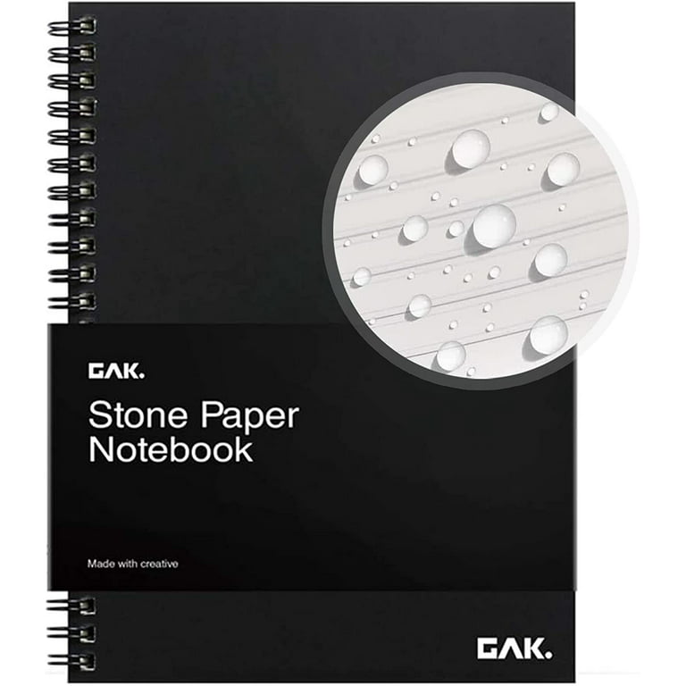 GAK. Stone Paper Notebook | No Lines Spiral Notebook Waterproof Sheet  Aesthetic Journal for Note Taking | Notebooks for Work & Aesthetic School