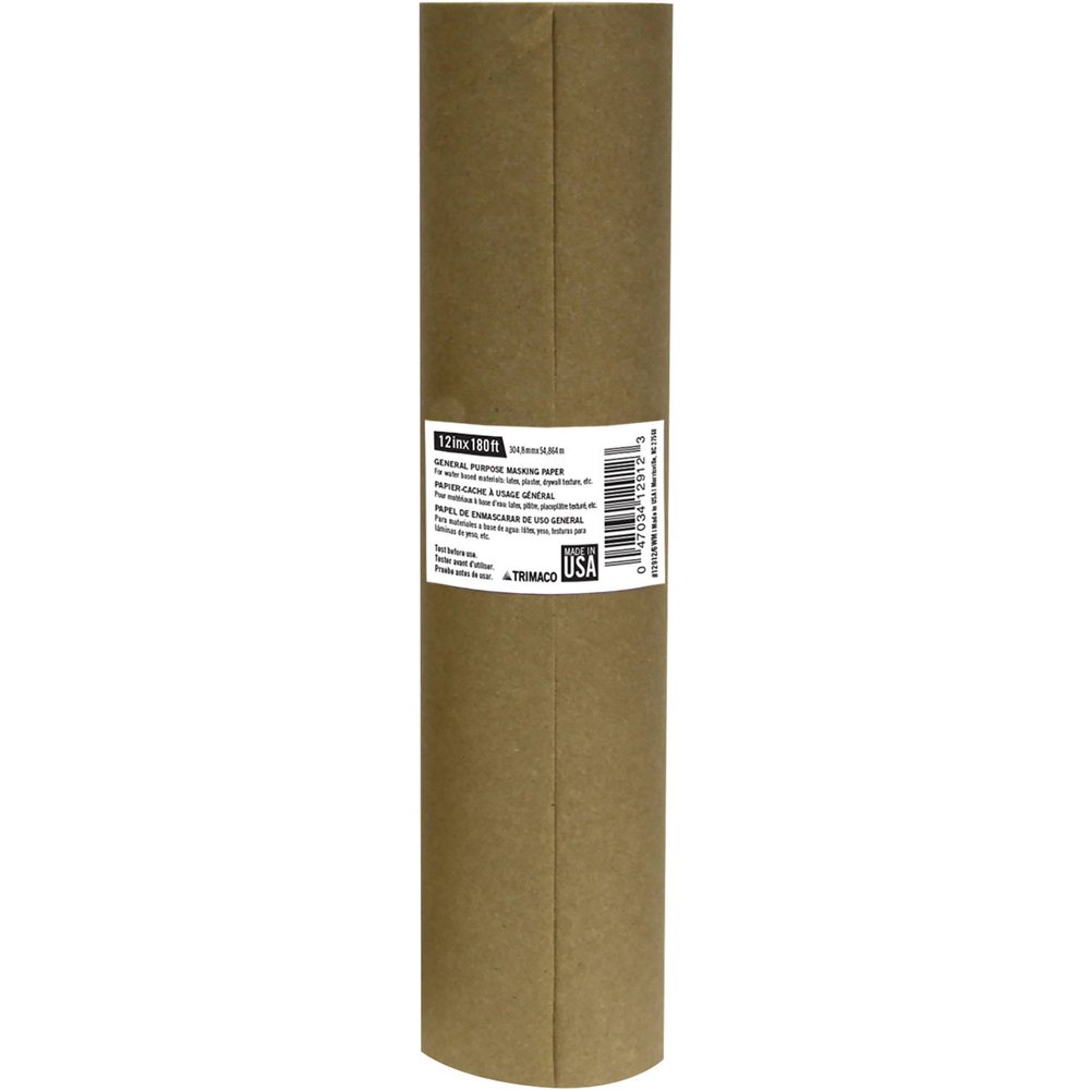 Trimaco General Purpose Masking Paper, Brown, 12" x 180'